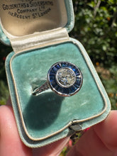 Load image into Gallery viewer, Vintage Diamond &amp; Sapphire Halo Ring
