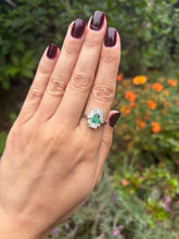 Load image into Gallery viewer, Art Deco Emerald &amp; Diamond Platinum Ring
