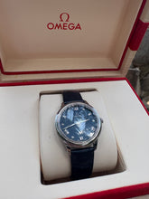 Load image into Gallery viewer, Omega Blue Dial Diamond Dress Watch – Complete Set | Box &amp; Papers
