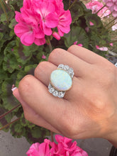 Load image into Gallery viewer, Antique Opal &amp; Diamond Ring in 18ct Gold
