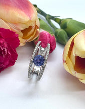 Load image into Gallery viewer, Tanzanite and Diamond Ring Set in 18ct White Gold
