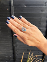Load image into Gallery viewer, Vintage Aquamarine &amp; Diamond Ring in 18ct White Gold
