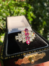 Load image into Gallery viewer, Original Art Deco Ruby &amp; Diamond Ring in 18ct White &amp; Yellow Gold
