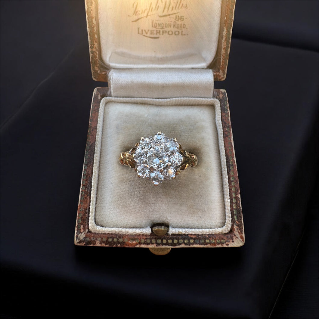 Old Cut Diamond Cluster Ring