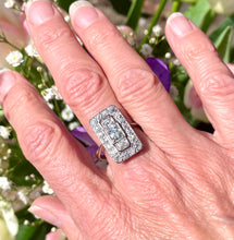 Load image into Gallery viewer, Vintage Art Deco Old Cut Diamond Plaque Ring in Platinum
