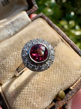 Load image into Gallery viewer, Pink Tourmaline and Diamond Halo Ring
