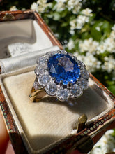 Load image into Gallery viewer, Blue Sapphire and Diamond Cluster Ring
