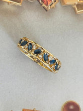 Load image into Gallery viewer, Full Eternity Blue Sapphire and Diamond Ring Set in 18ct Yellow Gold
