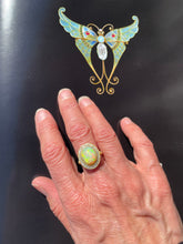 Load image into Gallery viewer, Oval Opal and Diamond Halo Ring in 18ct Yellow Gold
