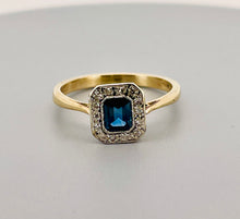 Load image into Gallery viewer, Sapphire and Diamond Cluster Ring in 9ct Yellow Gold
