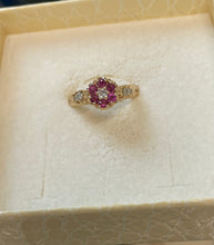 Load image into Gallery viewer, Ruby and Diamond Cluster Ring Set in 18ct Yellow Gold

