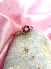 Load image into Gallery viewer, Ruby and Diamond Cluster Ring Set in 18ct Yellow Gold
