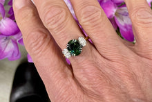 Load image into Gallery viewer, Amazing 2.67ct. Green Sapphire and Diamond Ring in 18ct Yellow Gold and Platinum
