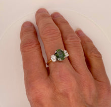 Load image into Gallery viewer, Amazing 2.67ct. Green Sapphire and Diamond Ring in 18ct Yellow Gold and Platinum
