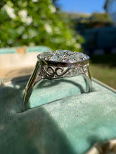 Load image into Gallery viewer, Vintage Platinum Diamond Cluster Ring
