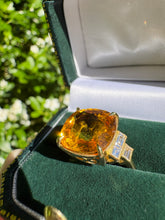 Load image into Gallery viewer, 11.09ct Yellow Sapphire &amp; Diamond Ring in 18ct Yellow Gold

