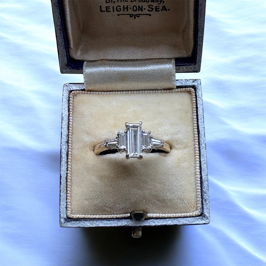 Striking Baguette Cut Diamond Ring
