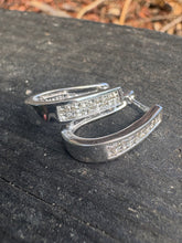 Load image into Gallery viewer, Princess-Cut Diamond Platinum Earrings
