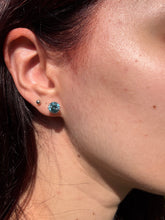 Load image into Gallery viewer, Blue Zircon &amp; Platinum Stud Earrings
