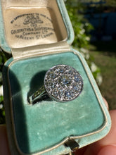 Load image into Gallery viewer, Vintage Platinum Diamond Cluster Ring
