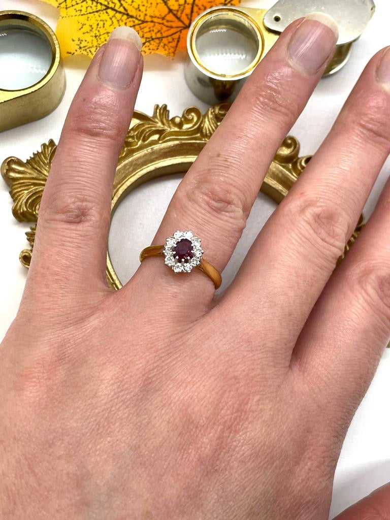 Ruby and Diamond Ring Set in 18ct Yellow Gold – Boutique Sophia