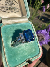 Load image into Gallery viewer, Art Deco Style Sapphire &amp; Diamond Ring
