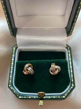 Load image into Gallery viewer, Love Knot Earrings in 9ct Tri-colour Gold
