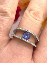 Load image into Gallery viewer, Tanzanite and Diamond Ring Set in 18ct White Gold
