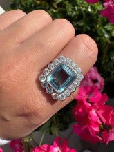 Load image into Gallery viewer, Platinum Aquamarine &amp; Diamond Statement Ring
