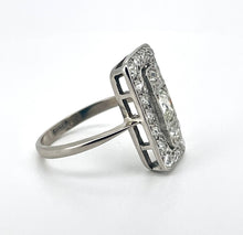 Load image into Gallery viewer, Vintage Art Deco Old Cut Diamond Plaque Ring in Platinum

