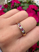 Load image into Gallery viewer, Ruby &amp; Diamond 18ct Gold Band Ring
