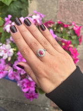 Load image into Gallery viewer, Pink Sapphire &amp; Diamond Halo Ring in Platinum
