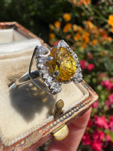 Load image into Gallery viewer, Yellow Sapphire and Diamond Ring in Platinum
