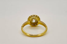 Load image into Gallery viewer, Old Cut Diamond Halo Ring in 18ct Yellow Gold
