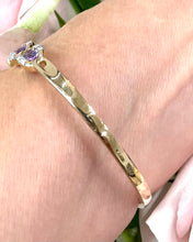 Load image into Gallery viewer, Amethyst and Diamond Bangle in 9ct Yellow Gold
