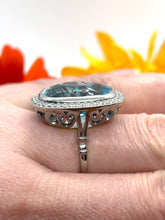 Load image into Gallery viewer, Aquamarine and Diamond Ring Set in Platinum
