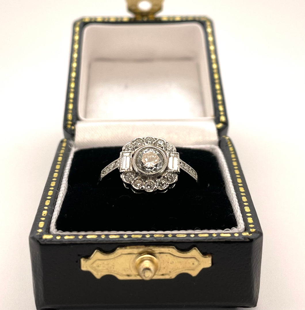 Diamond Daisy Cluster Ring in Platinum