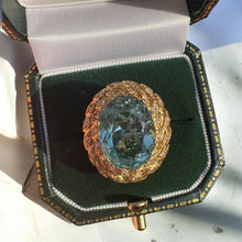 Load image into Gallery viewer, Aquamarine and Diamond Ring in 18ct Yellow Gold
