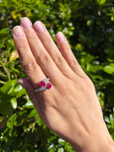 Load image into Gallery viewer, French Ruby &amp; Diamond Ring in 18ct White Gold

