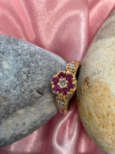 Load image into Gallery viewer, Ruby and Diamond Cluster Ring Set in 18ct Yellow Gold
