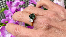 Load image into Gallery viewer, Amazing 2.67ct. Green Sapphire and Diamond Ring in 18ct Yellow Gold and Platinum
