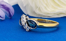 Load image into Gallery viewer, Sapphire and Diamond Crossover Ring in 18ct Yellow Gold
