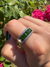 Load image into Gallery viewer, Platinum Green Tourmaline &amp; Diamond Statement Ring
