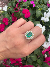 Load image into Gallery viewer, Emerald &amp; Diamond 18ct Yellow Gold Statement Ring
