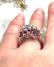 Load image into Gallery viewer, 1960’s Fancy cocktail Ring Set in 18ct White Gold
