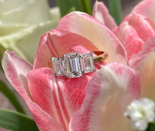 Load image into Gallery viewer, Trilogy Emerald Cut Diamonds in 18ct Yellow Gold and Platinum
