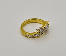 Load image into Gallery viewer, Diamond Wishbone Ring in 18ct Yellow Gold and Platinum

