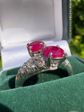 Load image into Gallery viewer, French Ruby &amp; Diamond Ring in 18ct White Gold

