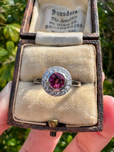 Load image into Gallery viewer, Pink Tourmaline and Diamond Halo Ring
