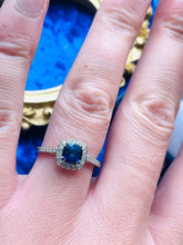 Load image into Gallery viewer, Blue Sapphire and Diamond Ring Set in Platinum
